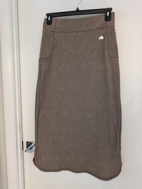 Snoga Lotus Logo Taupe Maxi Womens Skirt